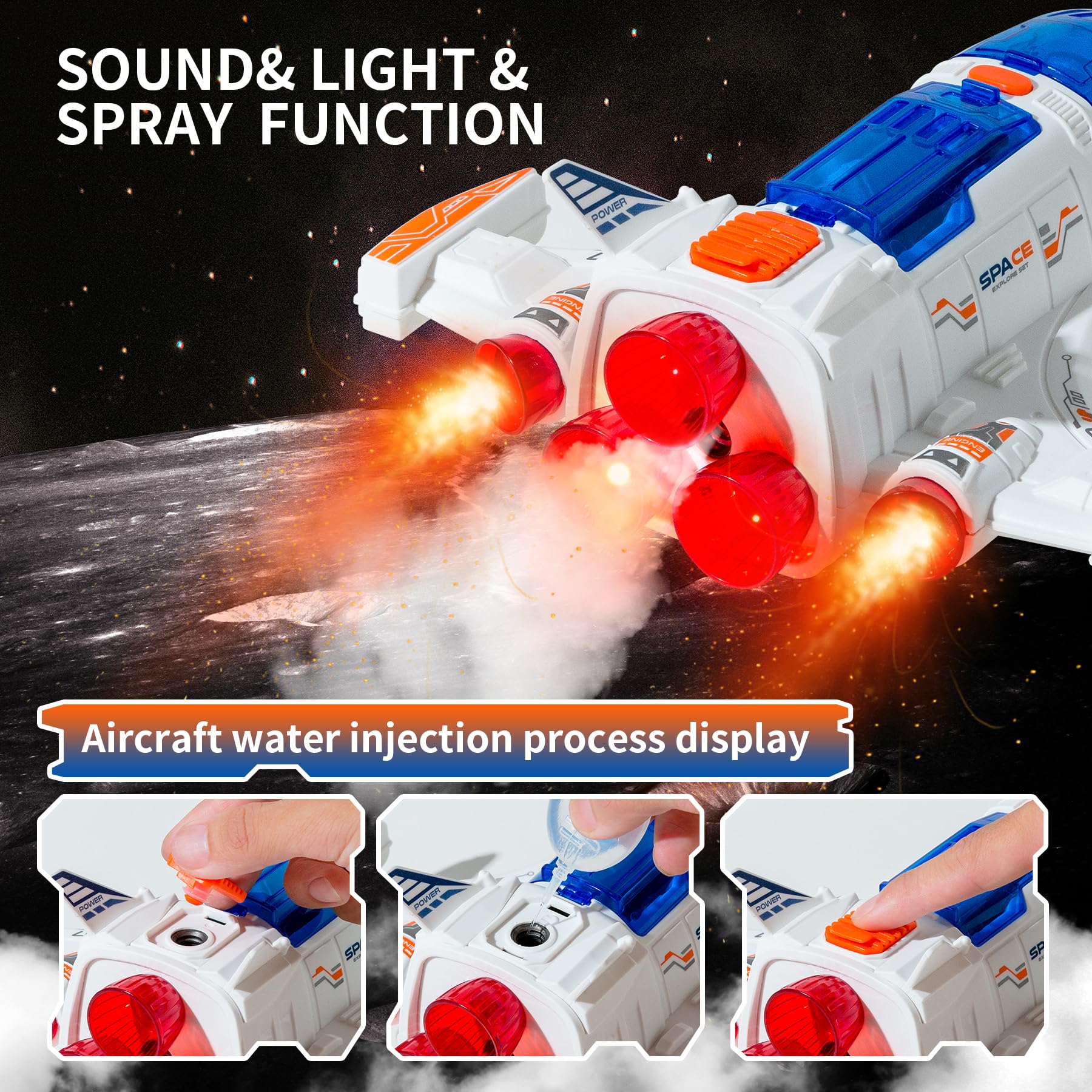 Wbzle Spaceship Shuttle Toy telescopic arm supports interactive missions.