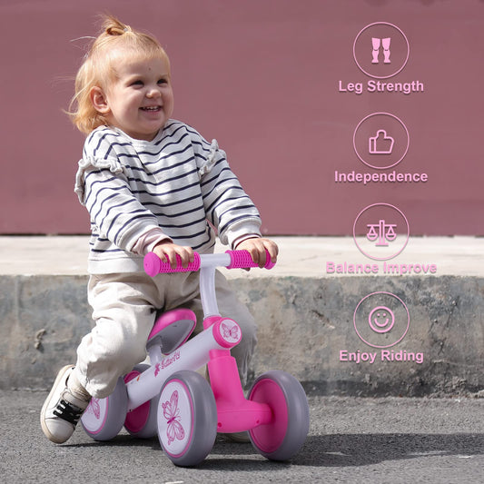 Wdmiya Baby Balance Bike front view highlighting stable beginner ride for toddlers