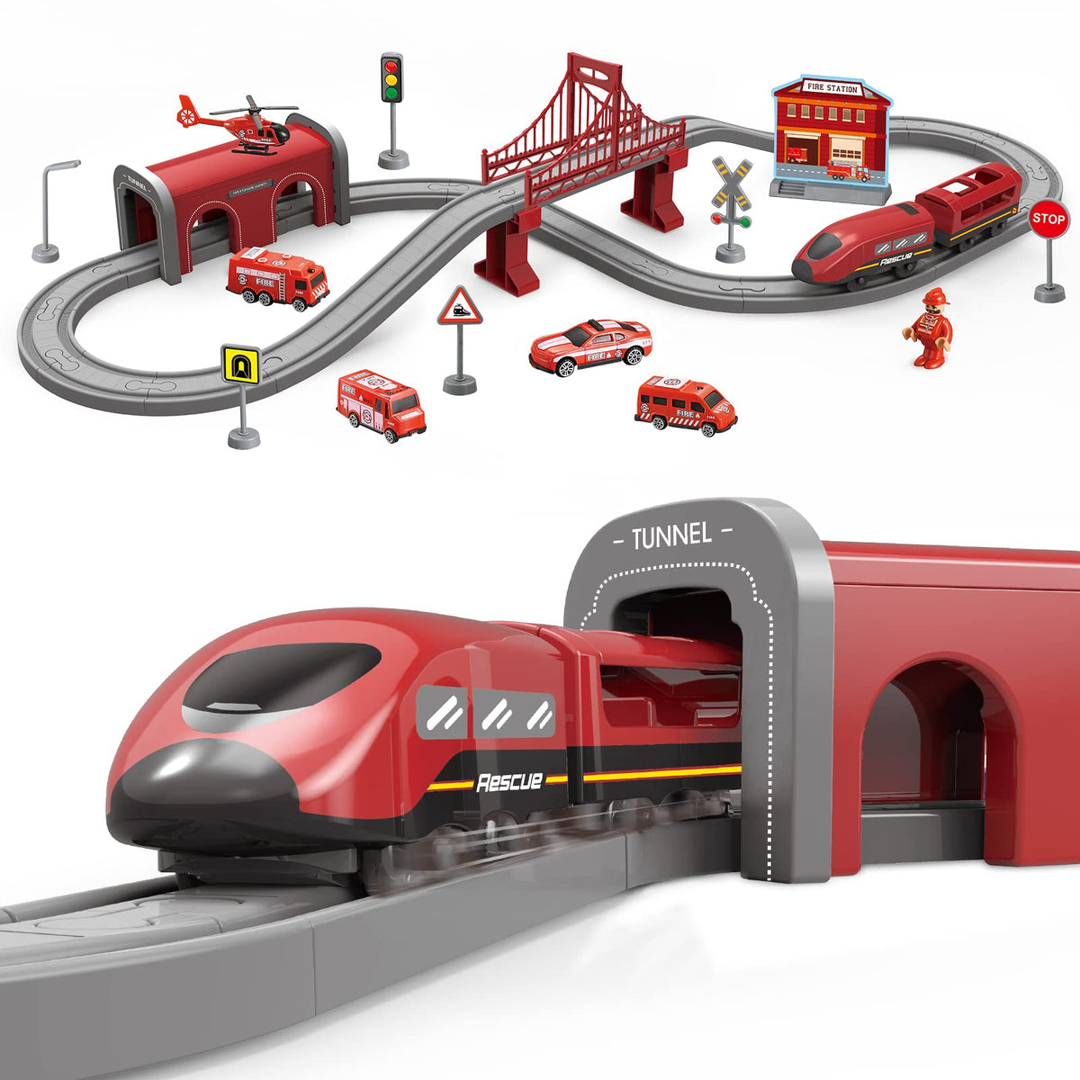 Wdmiya deluxe train playset with 66 pieces supports imaginative adventures and easy setup.