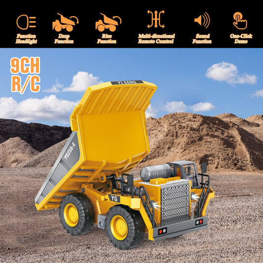 Wdsexual 1/24 RC dump truck side view demonstrates precise steering on carpet.