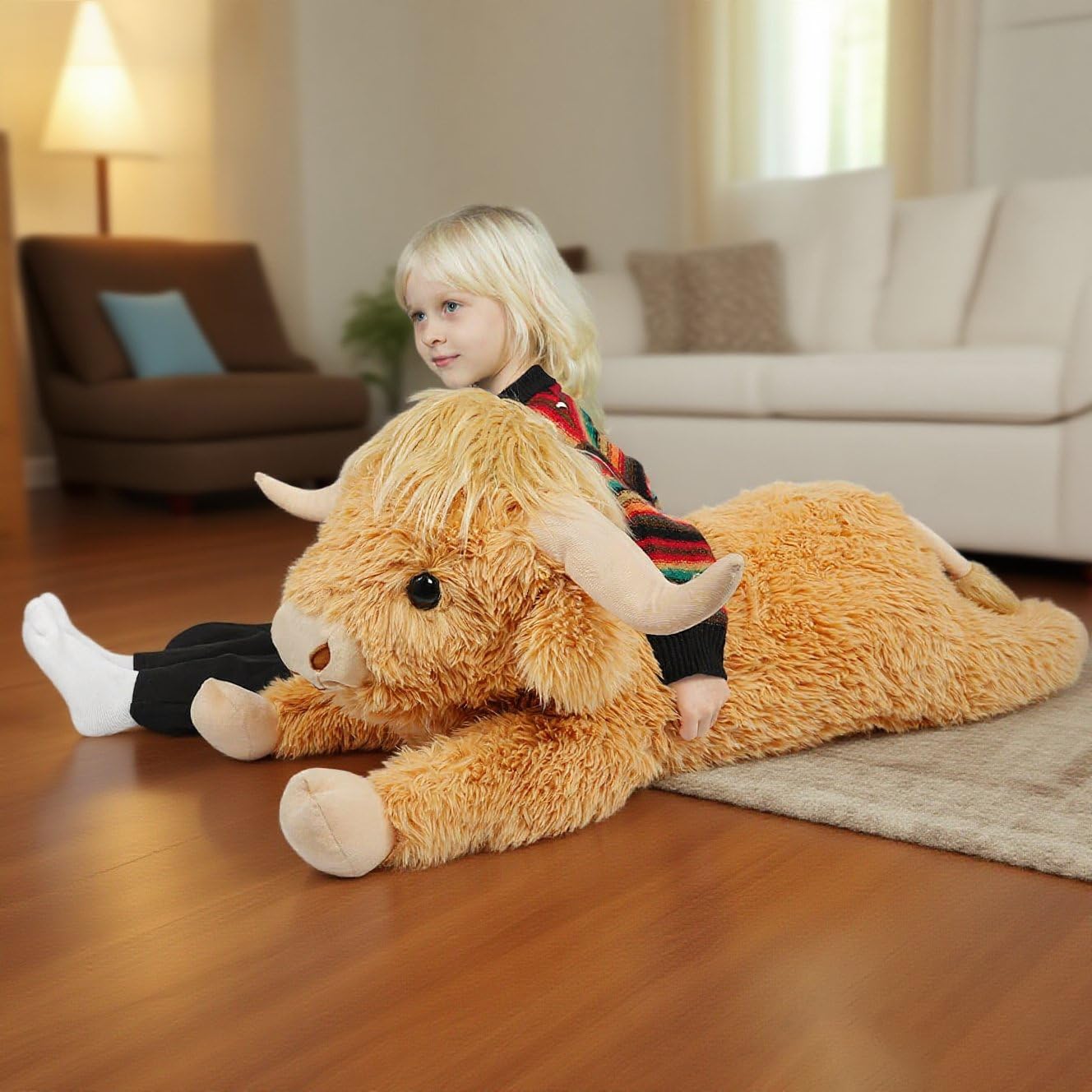 Durable plush WDXDSOB Highland Cow for long-lasting cuddles
