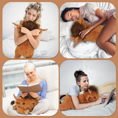 WDXDSOB Highland Cow plush size scale, 21.6 inches long for bed or sofa.