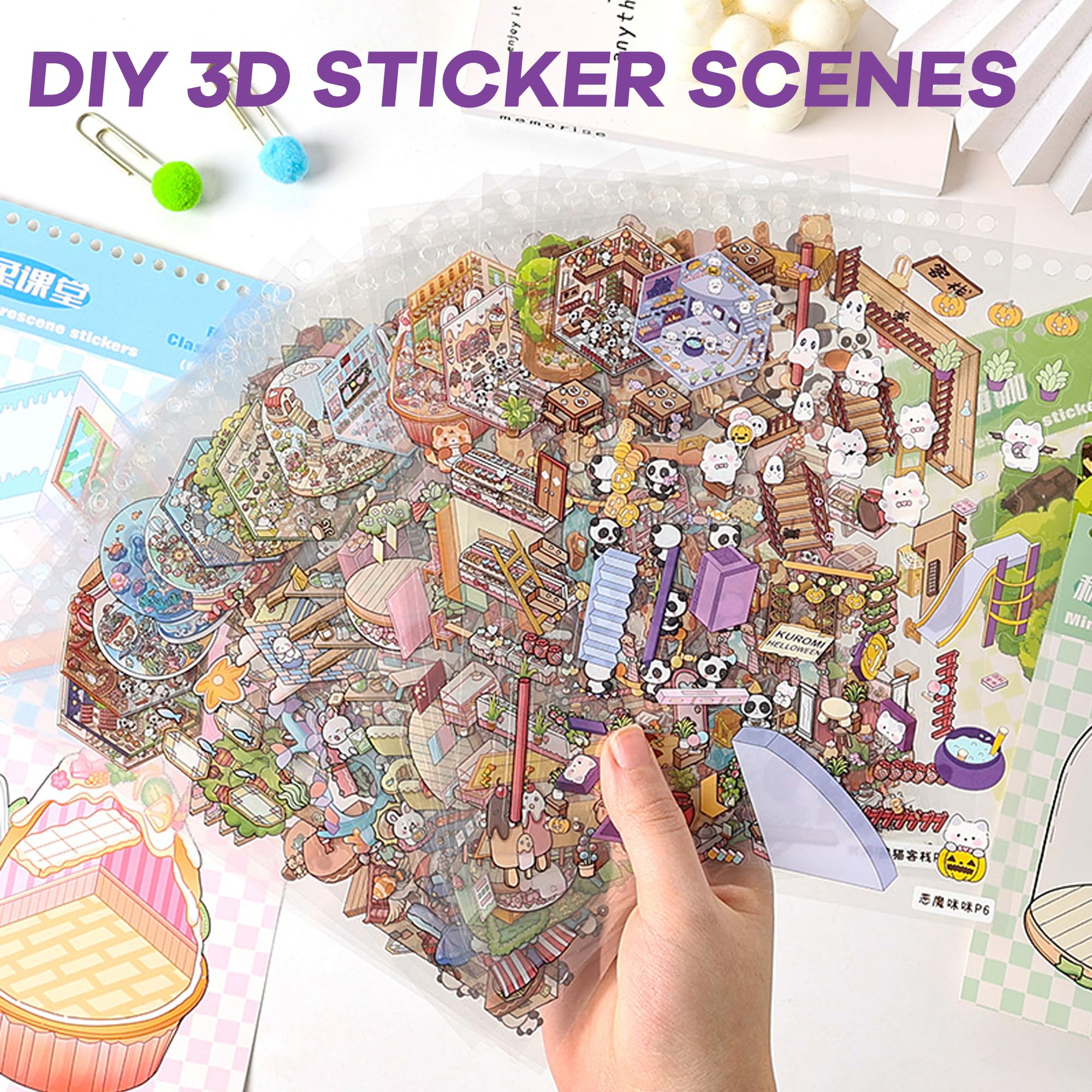 WDXIUE DIY sticker guide image demonstrates versatile, mess-free crafting fun.