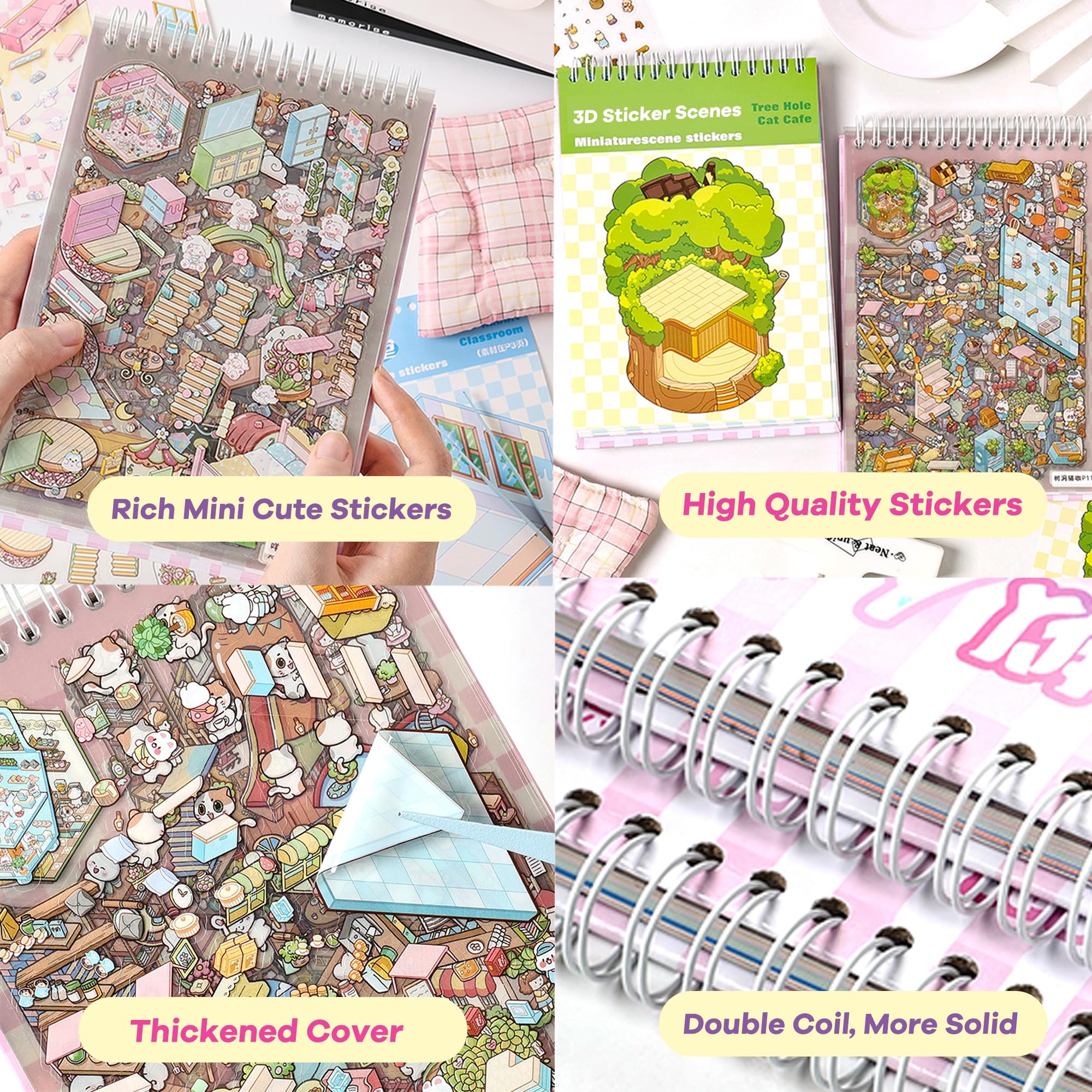 WDXIUE journaling stickers in use for desk decor and projects.