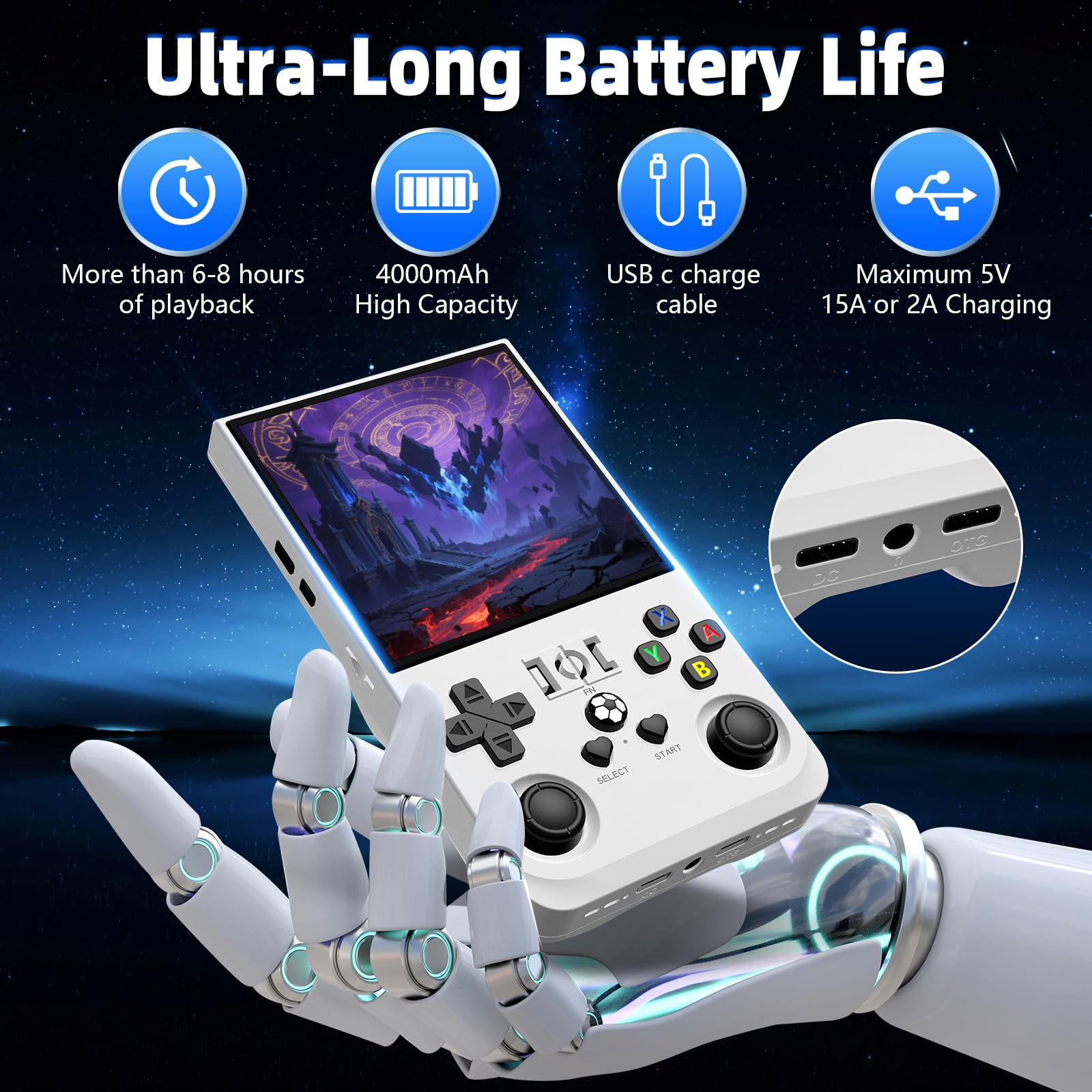 WDYQJE R36MAX 128GB storage lets you carry extensive retro game libraries.