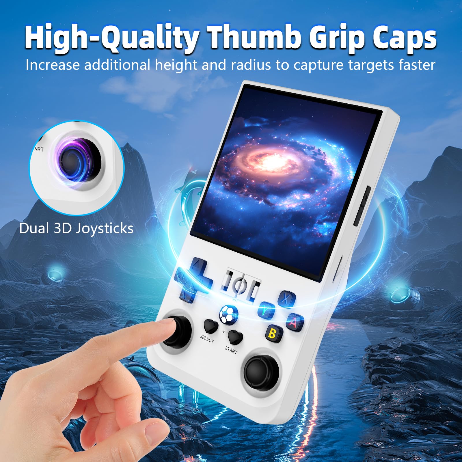WDYQJE R36MAX portable design with 4000mAh battery enables long gaming sessions.