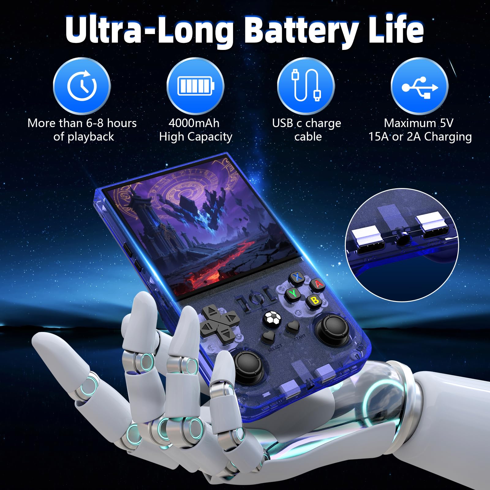 WDYQJE R36MAX tempered glass display protects screen during intense sessions