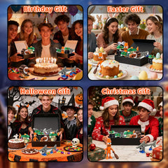 WDYTWFA family build-off fun scene for a playful holiday challenge