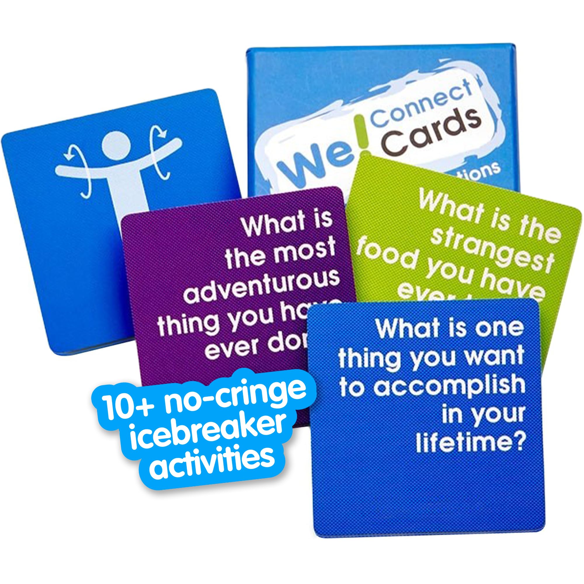 We! Connect Cards deck with outer box for quick icebreakers in meetings