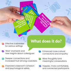 We! Connect Cards green set for light topics that energize conversations