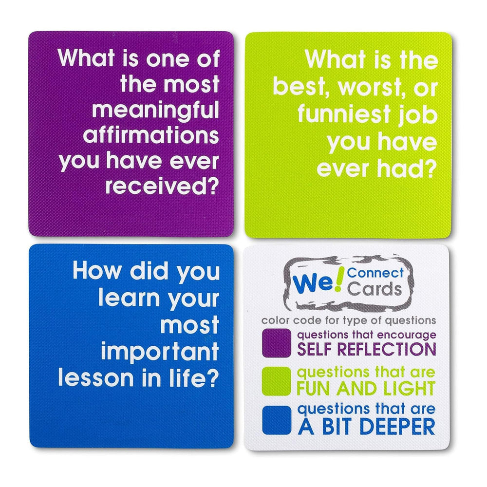 We! Connect Cards purple set inviting self-reflection during workshops