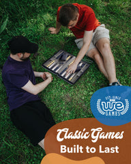 WE Games backgammon set open layout for full play