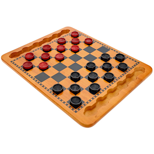 WE Games checkers board with inset grooves offers a durable surface for confident, enjoyable play.