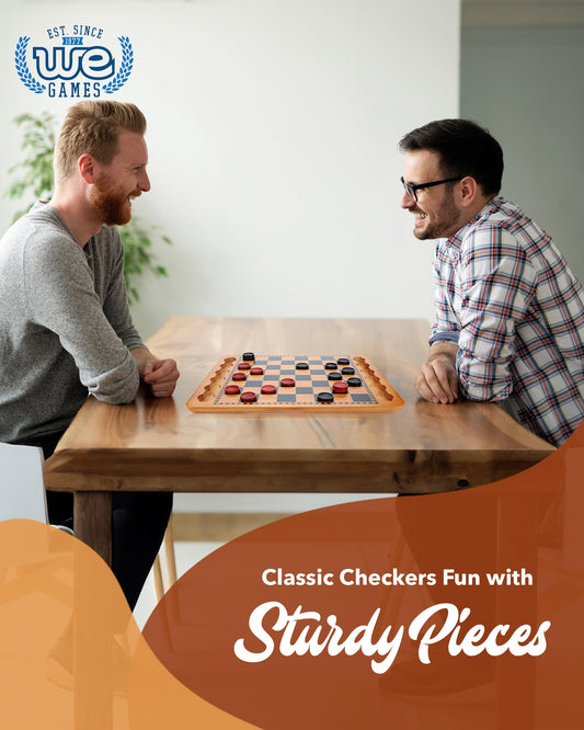 WE Games checkers pieces in red and black ensure clear, engaging matches for all ages.