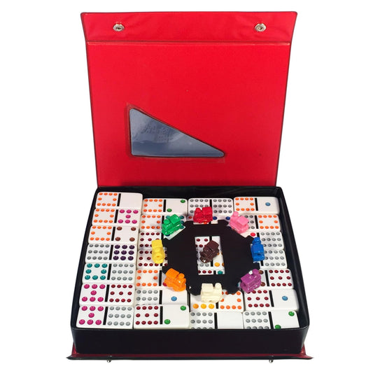 WE Games Mexican Train dominoes ivory tiles for family game night
