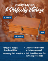 WE Games Old World box velvet interior protects delicate valuables with cushioning.