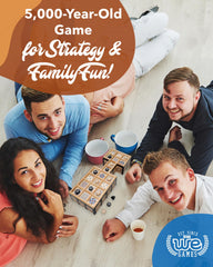 WE Games UR pieces arranged for an engaging two-player session.