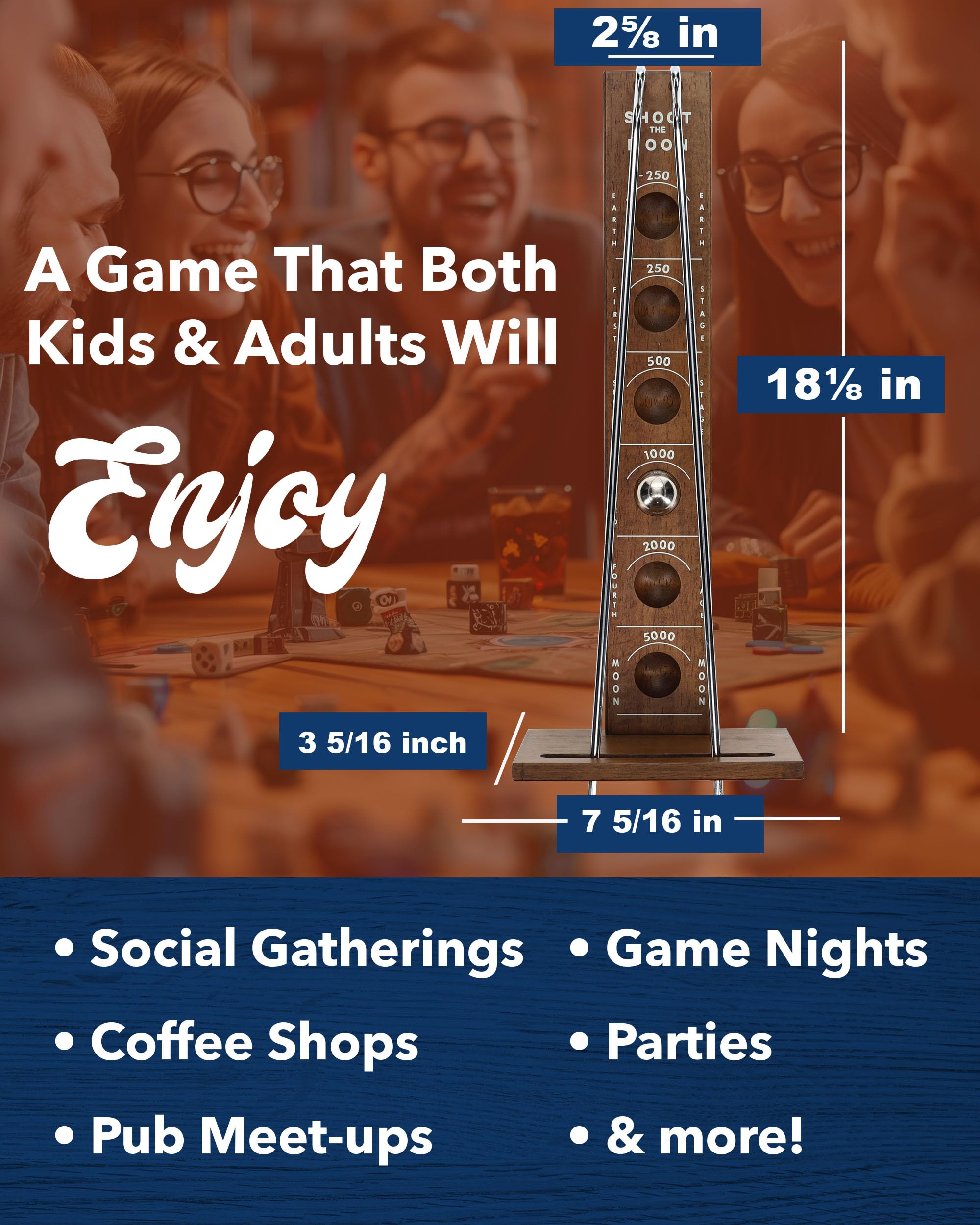 WE Games Shoot the Moon adults game night ready for friends and family gatherings