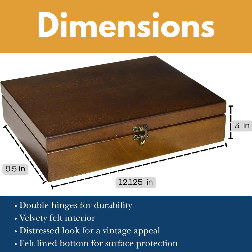 Velvet-lined interior protects delicate treasures like letters and photos.