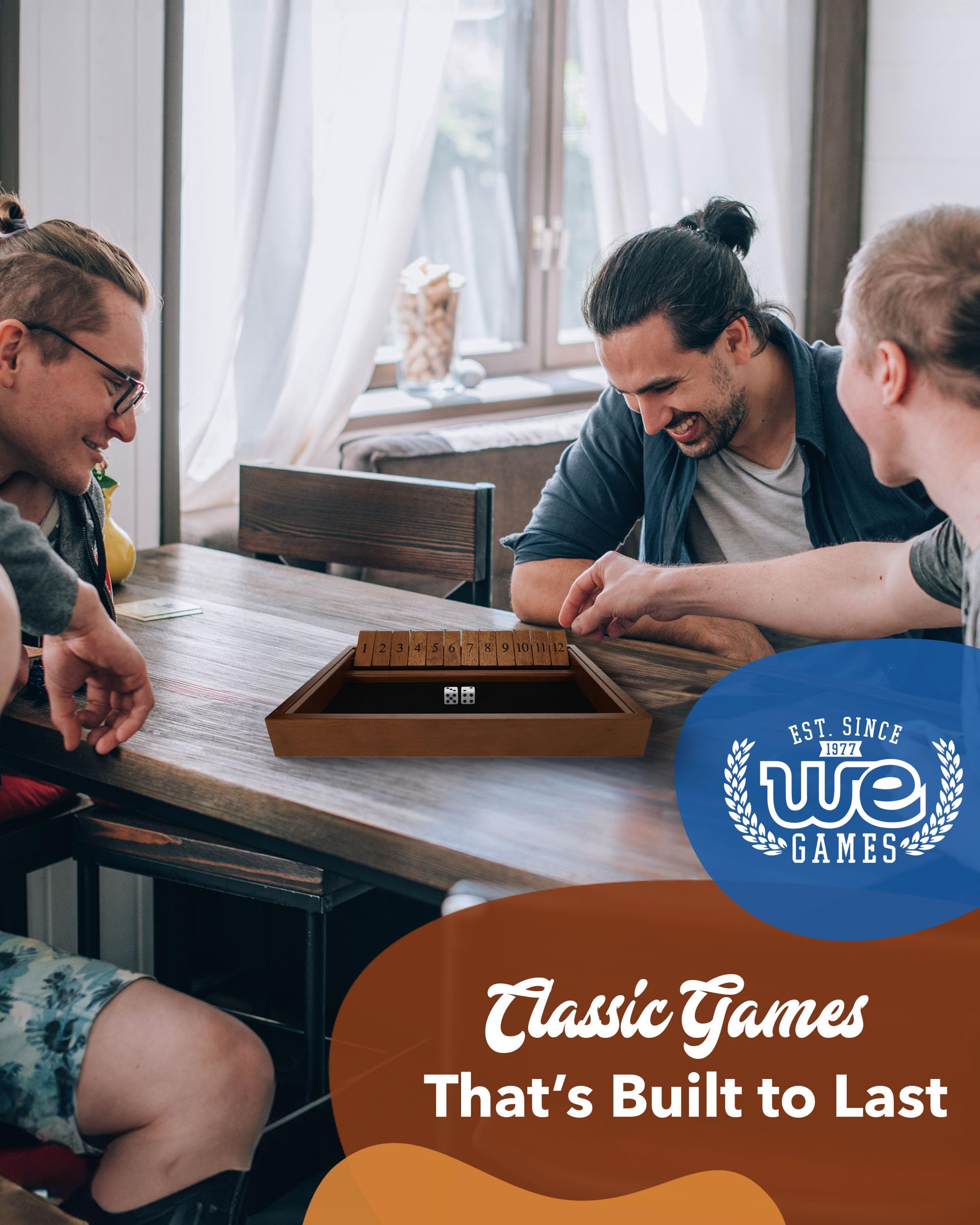 WE Games heritage-inspired Shut The Box design for game nights