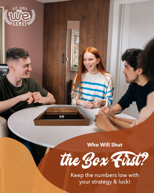 WE Games Shut The Box showing two dice for classic play