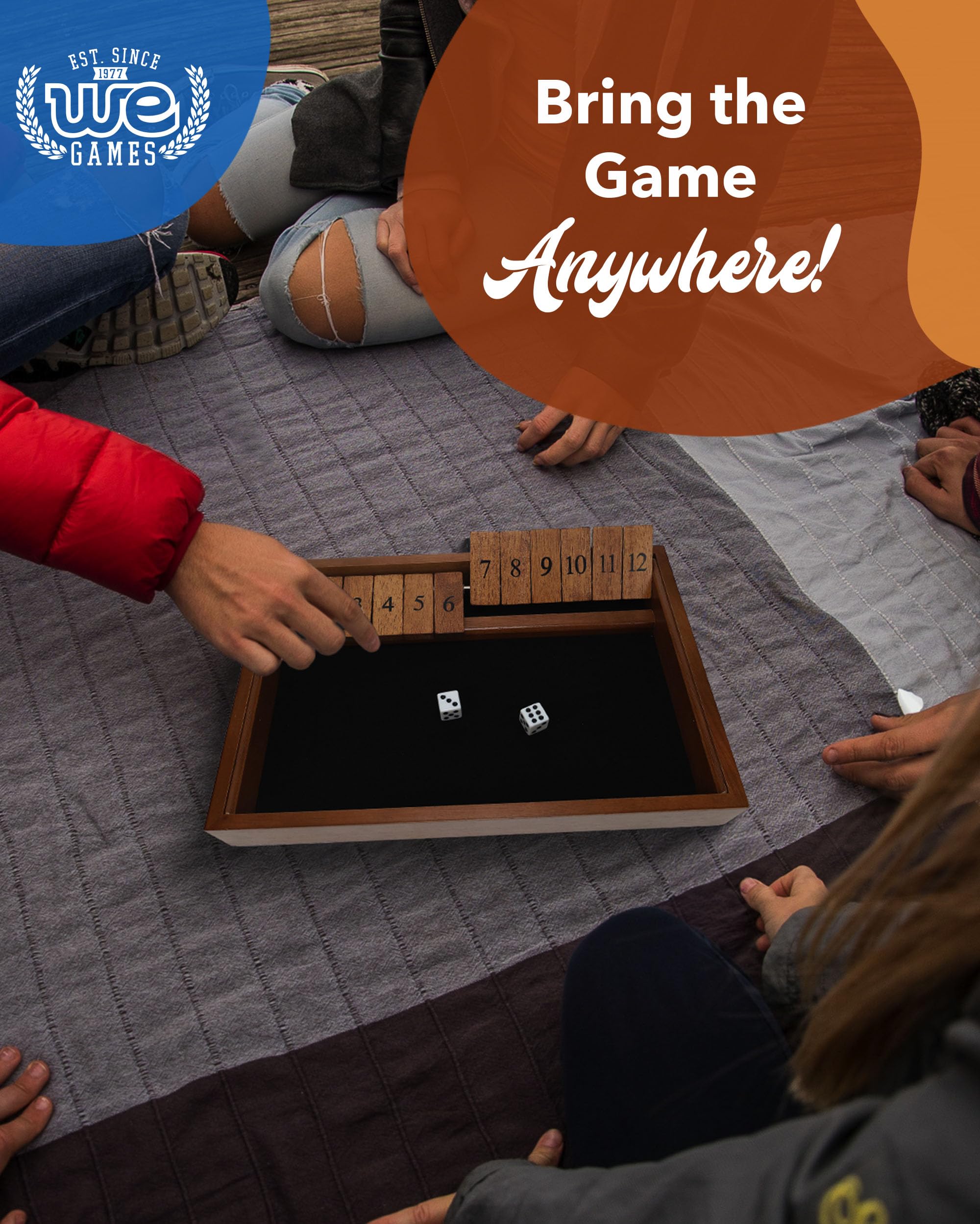 WE Games wooden grain detail in a classic design