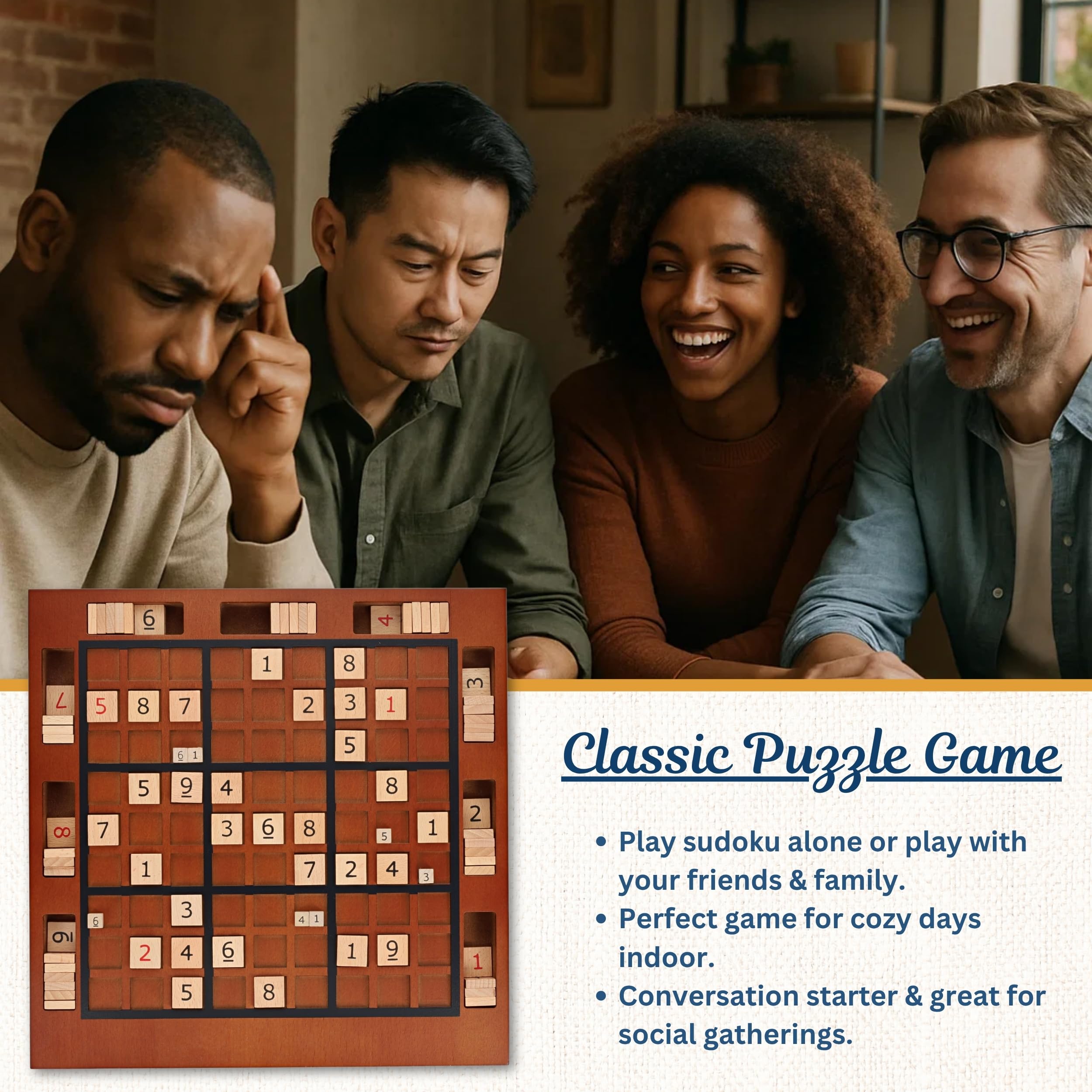 WE Games thinking pieces in natural wood support focused problem solving