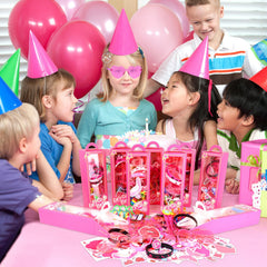 We1stdsee 132pcs party favor set display with clear packaging.