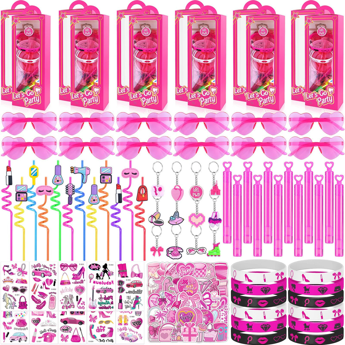 We1stdsee 132pcs pink heart glasses for dress-up and photo moments.