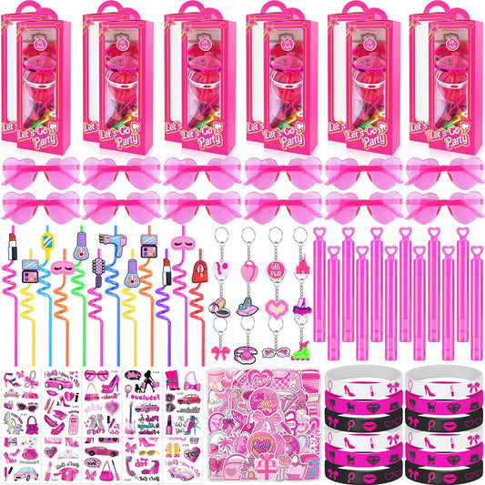 We1stdsee 132pcs pink heart glasses for dress-up and photo moments.