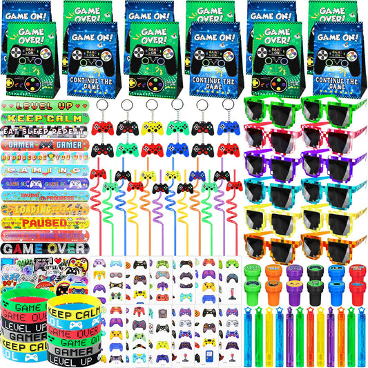We1stdsee 158Pcs video game gift bags for kids' birthday party favors and easy decoration.