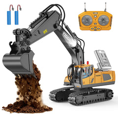WEACFUS remote control excavator toy in action outdoors for immersive play