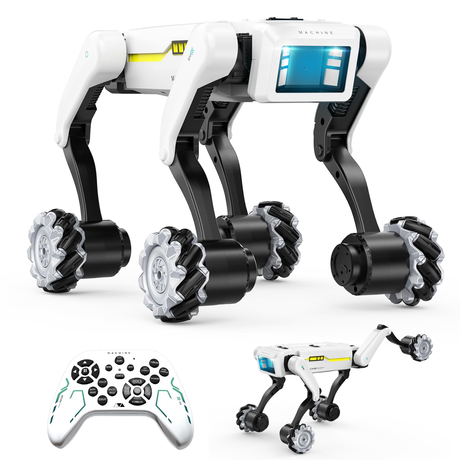 WEACFUS Smart Robot Dog demonstrates dynamic movements for engaging play.