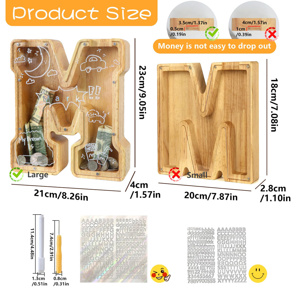 Weallbuy piggy bank side view highlighting durable rounded corners and sturdy construction for kids.