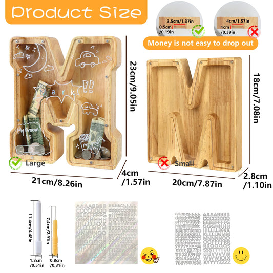 Weallbuy piggy bank side view highlighting durable rounded corners and sturdy construction for kids.