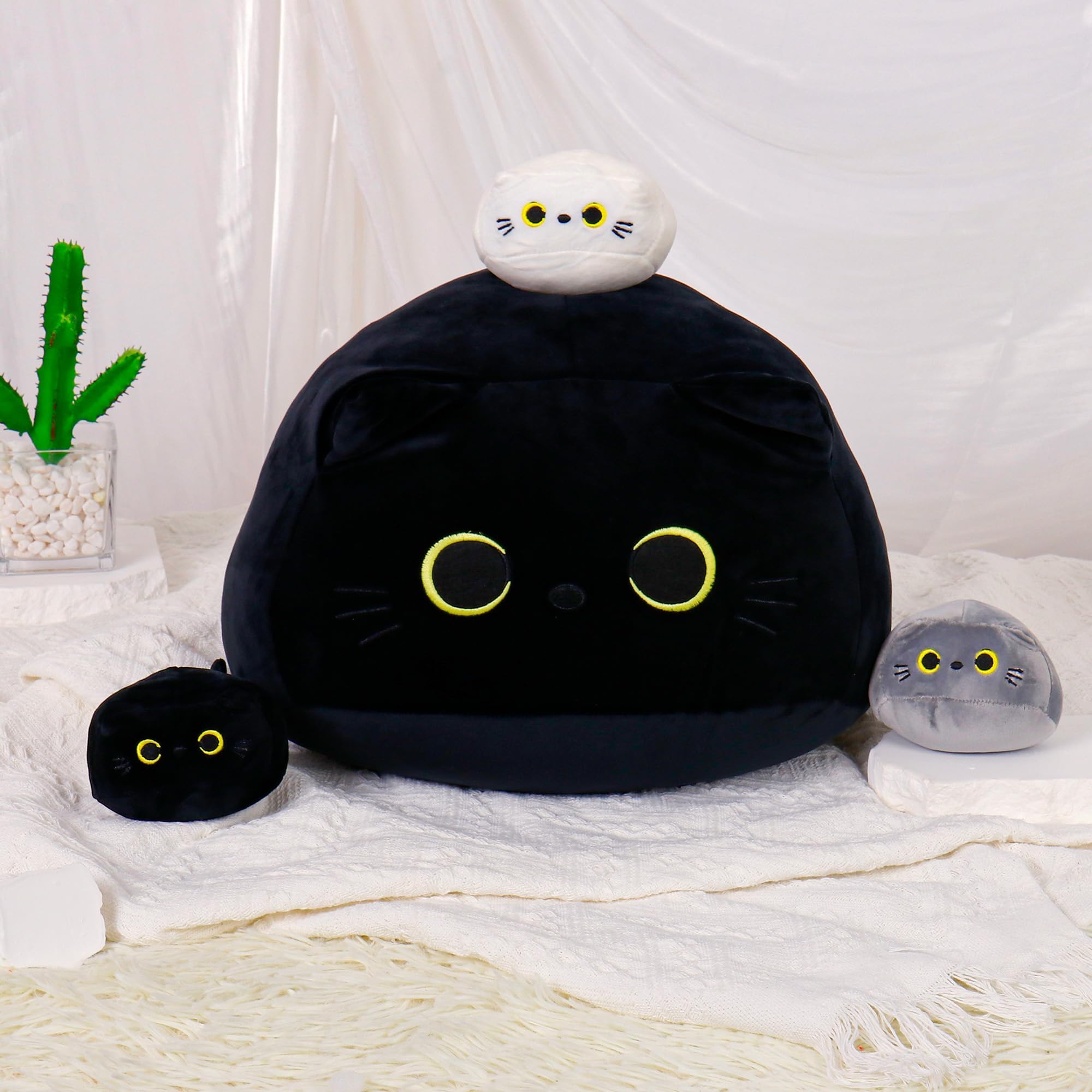 WeBingo four-piece cat plush set suits kids and adults