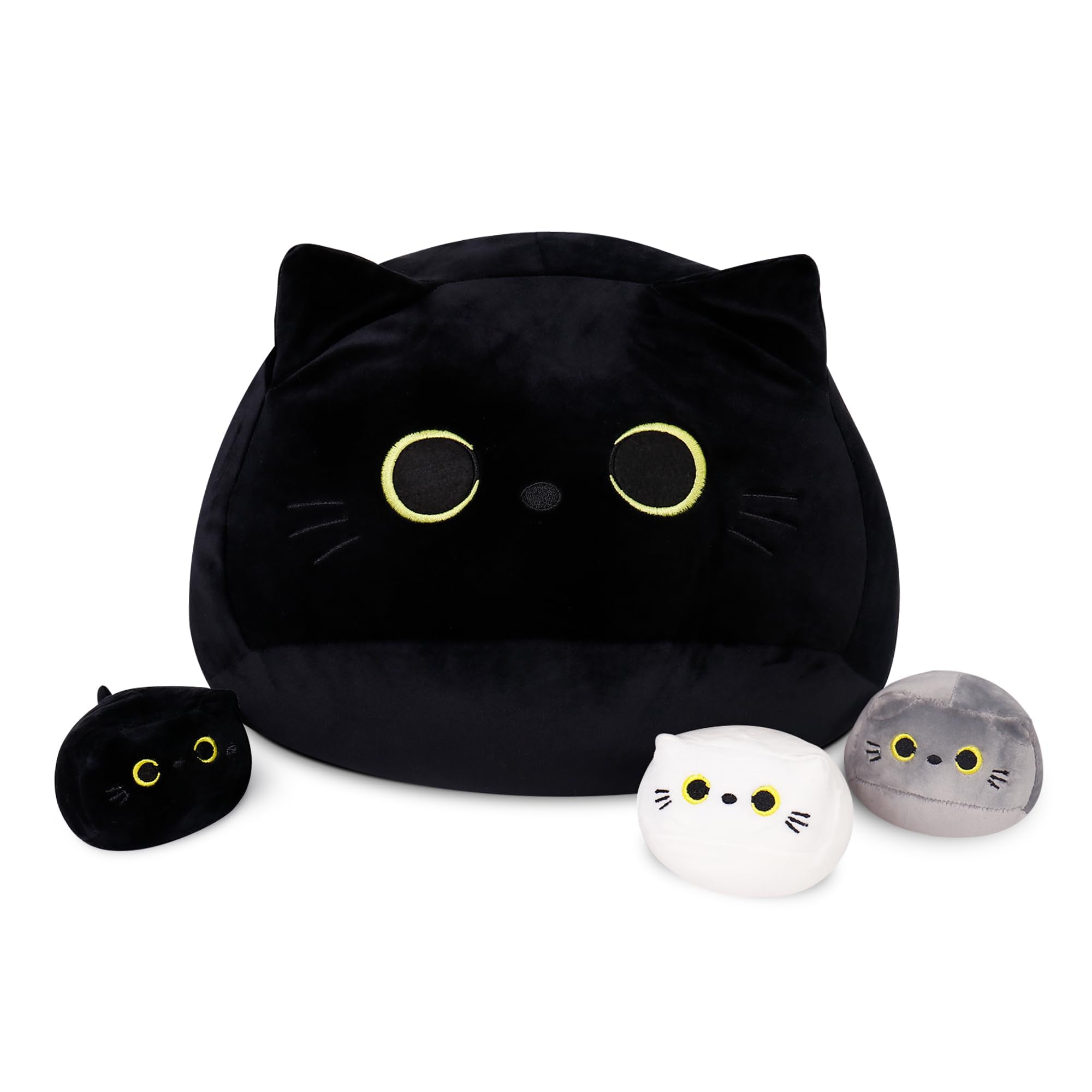WeBingo giant black cat pillow for cozy lounging