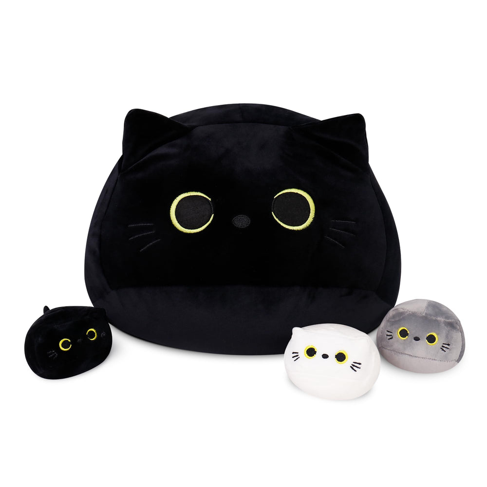 WeBingo giant black cat pillow for cozy lounging