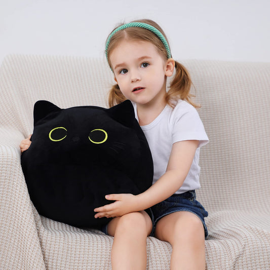 WeBingo Black Cat Plush face detail with expressive features for play.