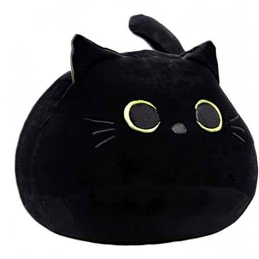 WeBingo Black Cat Plush 40cm size for versatile comfy use.