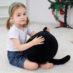 WeBingo Black Cat Plush as soft desk companion for focus breaks.