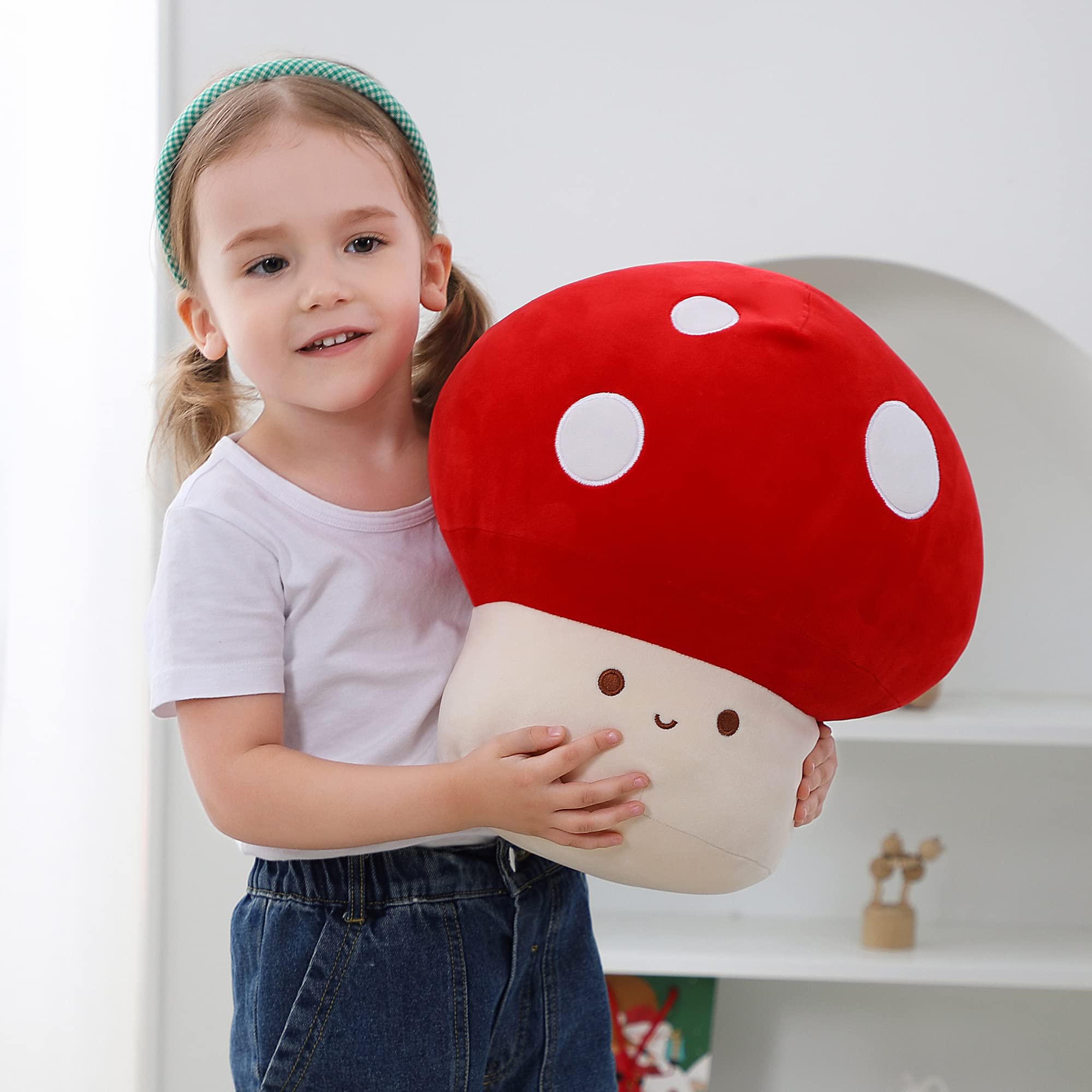 Webingo Mushroom Plush Vacuum Packed—easy shape recovery with a pat