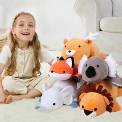 WeBingo weighted fox plush serves as a bedtime companion for calm evenings.