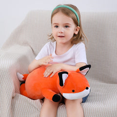 WeBingo weighted fox plush acts as a cozy decorative pillow.