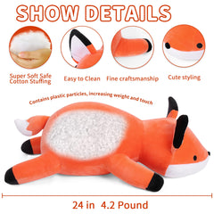 WeBingo weighted fox plush 24-inch, standup design for display.