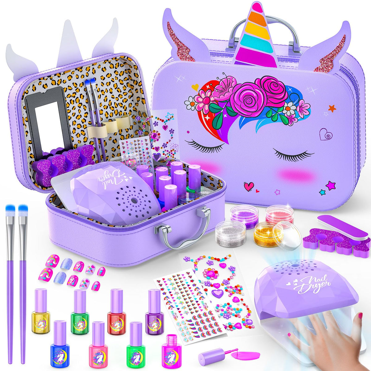 Websonaw kids nail polish kit with eight polishes for creative at-home nail art.