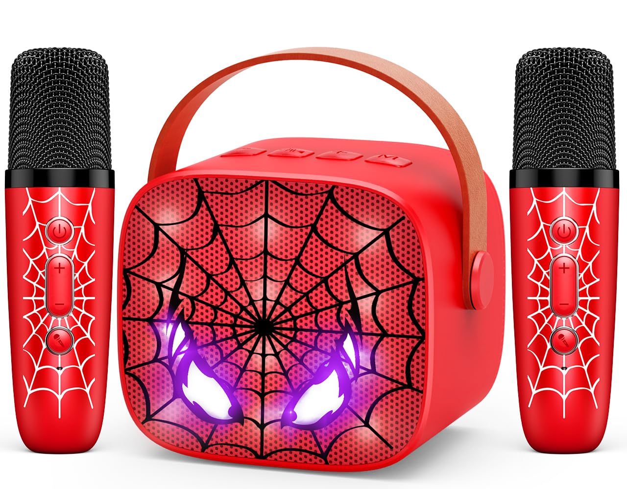 Webspidee mini karaoke machine with cool eye LED lights for kids' performances