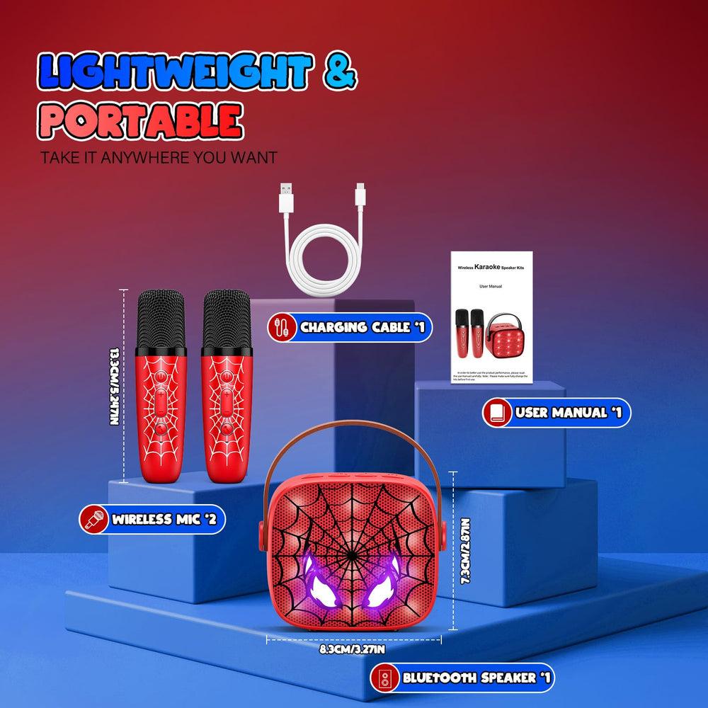 Webspidee mini karaoke machine is compact enough for travel and parties
