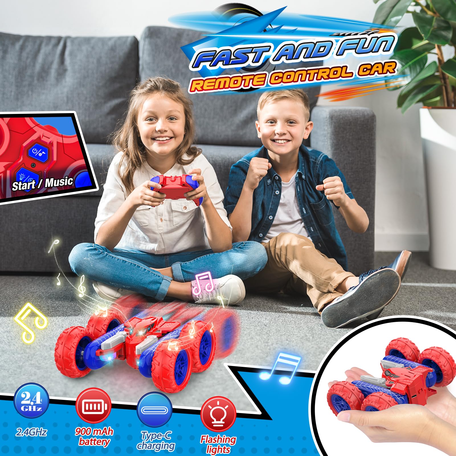 Webspidee rechargeable Type-C battery for longer play sessions.