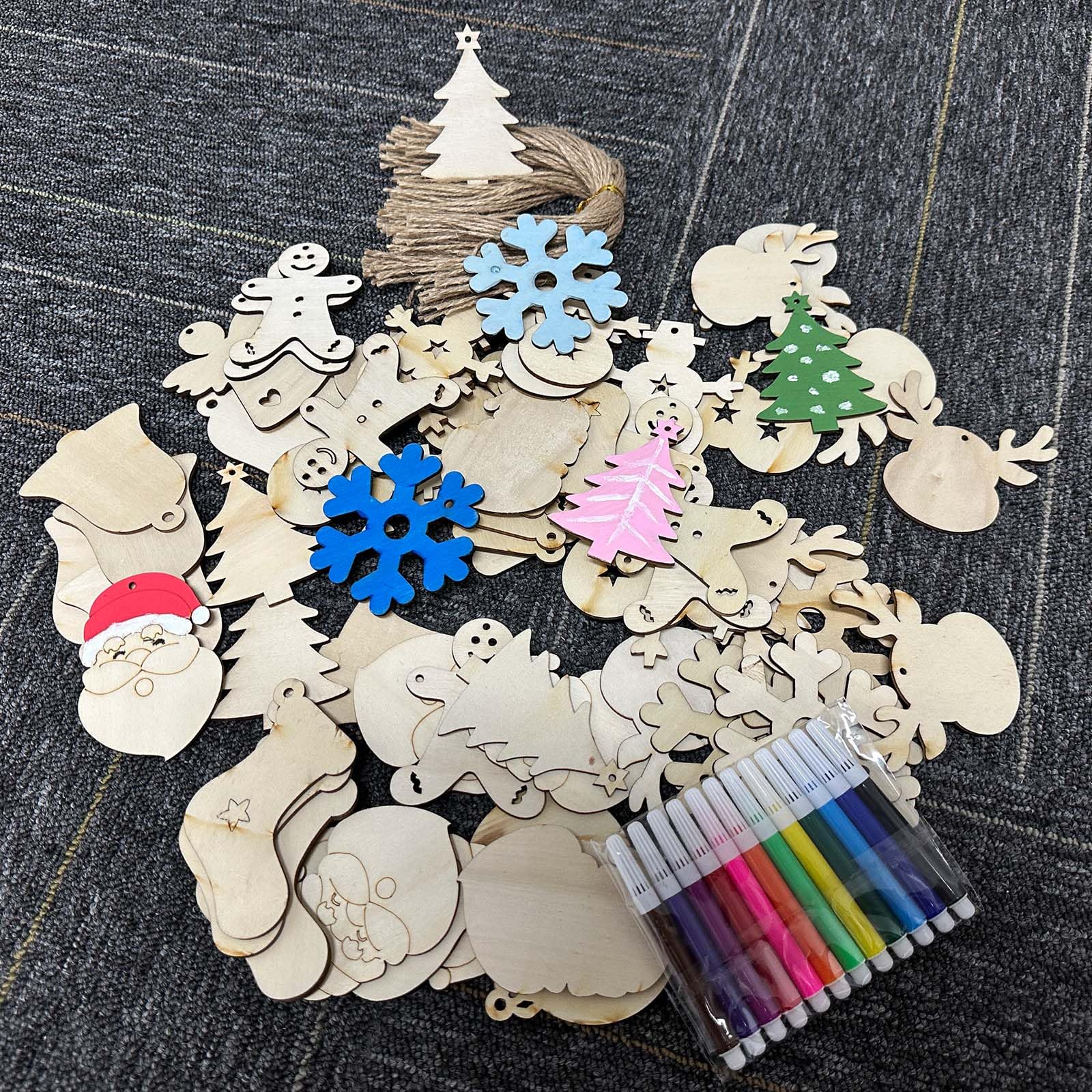 WeCraftool gingerbread man wood slice ornament for kids crafts.